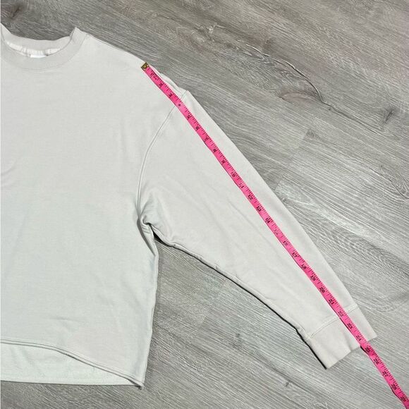Nike Yoga Luxe Fleece Crew Long Sleeve Top Women’s Sz S Modal Tan Oversized - Picture 12 of 14